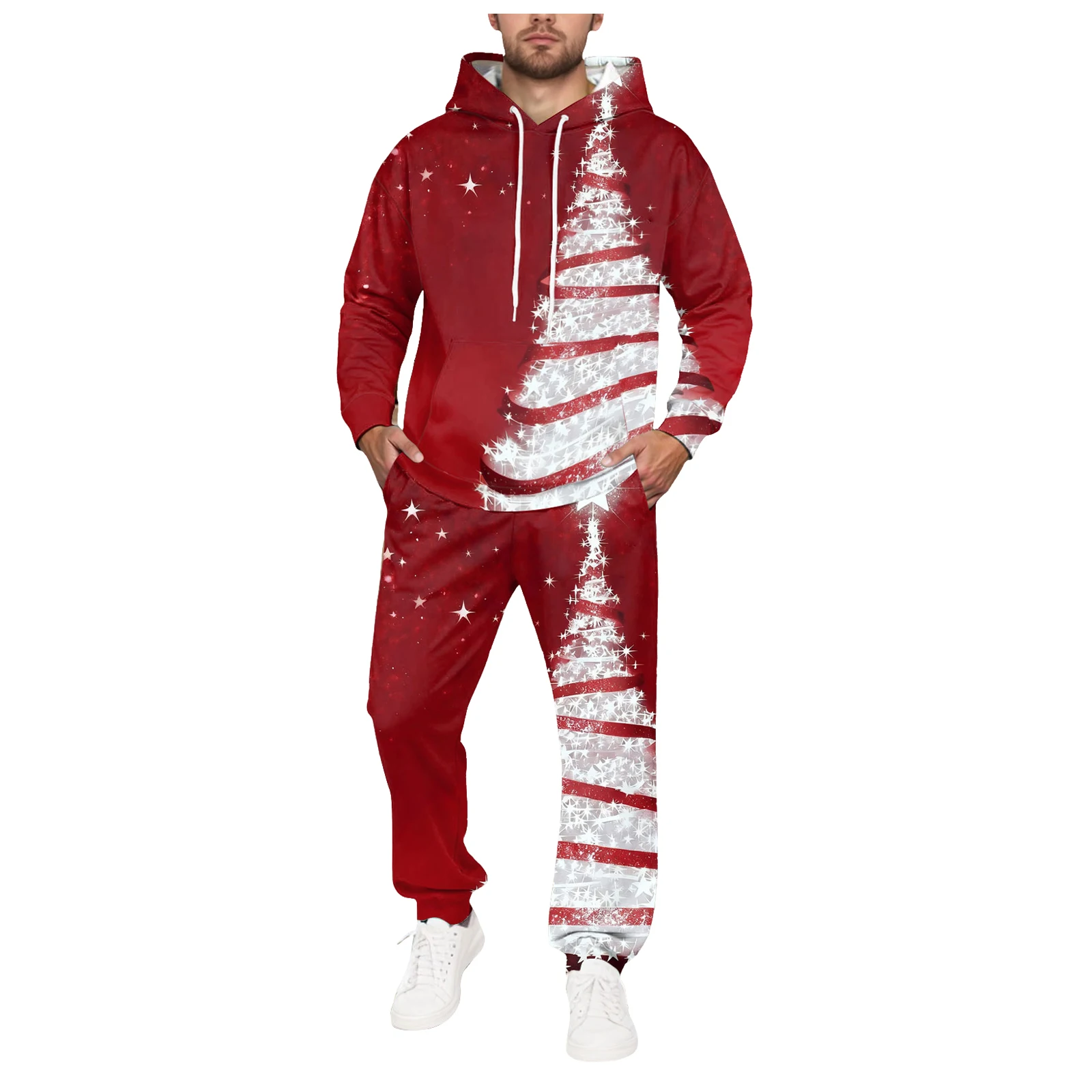 

Complete Tuxedo for Men Men's Fleece Lined Pocket Drawstring Hoodless Sweatshirt And Pocket Drawstring Sweat Suits for Short Men