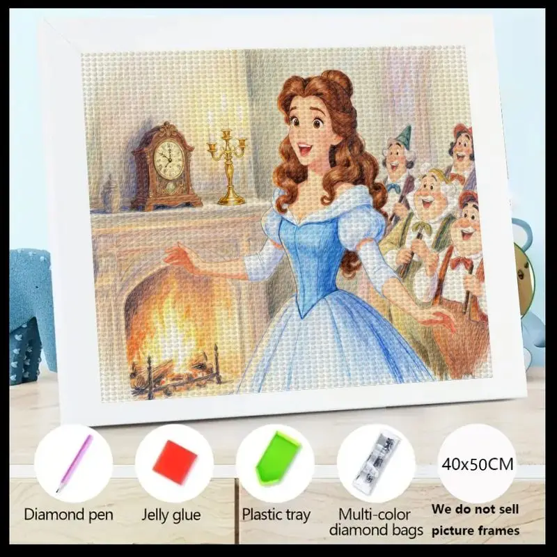 

1 шт. сказочная принцесса и гномы 5D набор для алмазной живописи, сделай сам, полная дрель, горный хрусталь, драгоценный камень, мультяшный персонаж, кристалл, бриллиант E