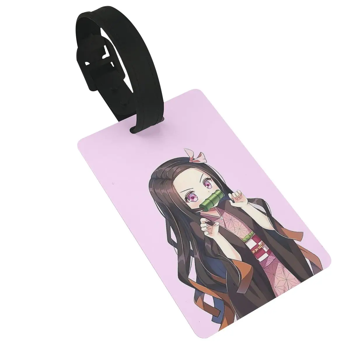 Anime Demon Slayer Kamado Tanjirou Luggage Tags Suitcase Travel PVC Baggage Boarding Tag Portable Label Holder ID Name Address