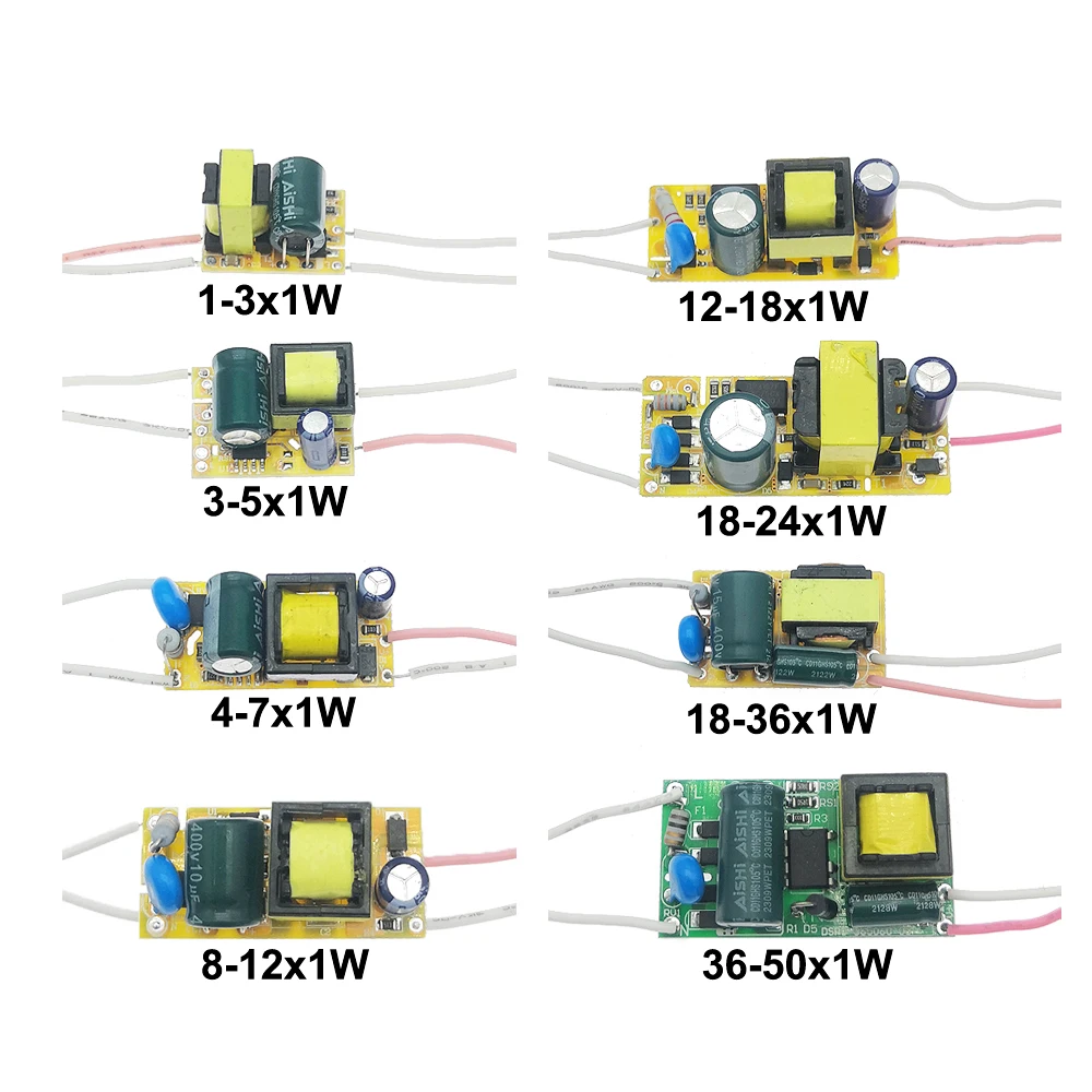 Controlador LED para fuente de alimentación, transformadores de iluminación para luces LED, 300MA, 1W, 3W, 5W, 7W, 12W, 18W, 20W, 25W, 36W, 50W, AC220V