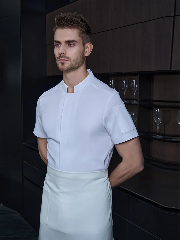 Heren Chef-Koksjack Kokkleding Voor Heren Kookjas Chef-Koks Foodservice Ober Uniformen Man Keukenuniformen Werk Outfit