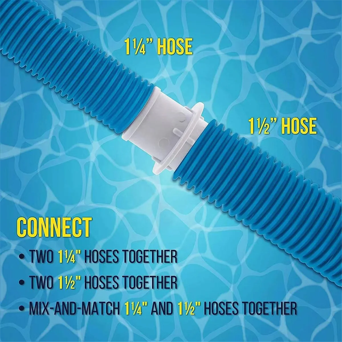 Pool Hose Adapter Connector Coupling ,1-1/2Inch or 1-1/4Inch Pool Vacuum Hose Adapter,for Swimming Pool Vacuums Cleaners