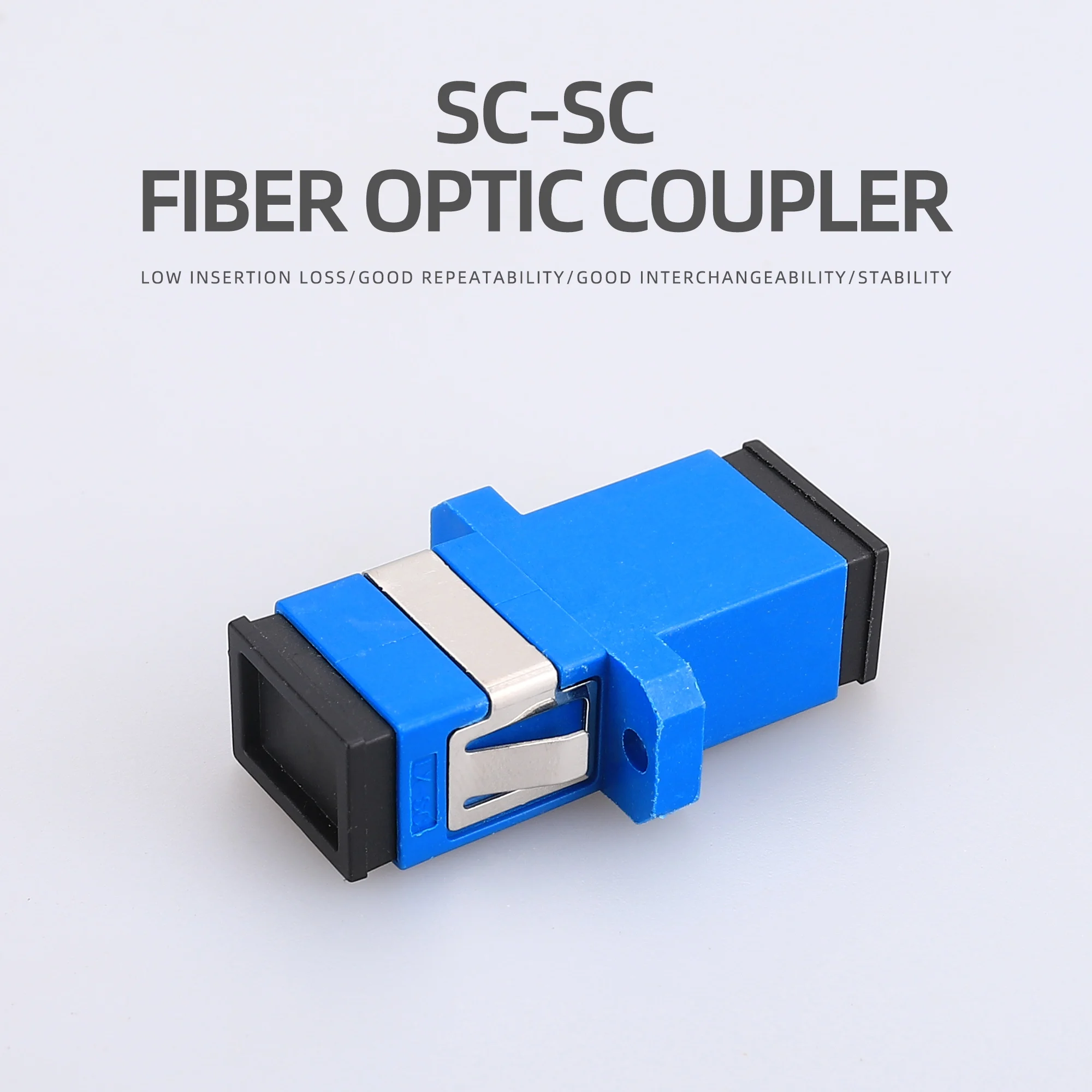 

200Pcs Fiber Optic Cable Connector SC UPC Adapter SM Flange Singlemode Simplex SC-SC Coupler