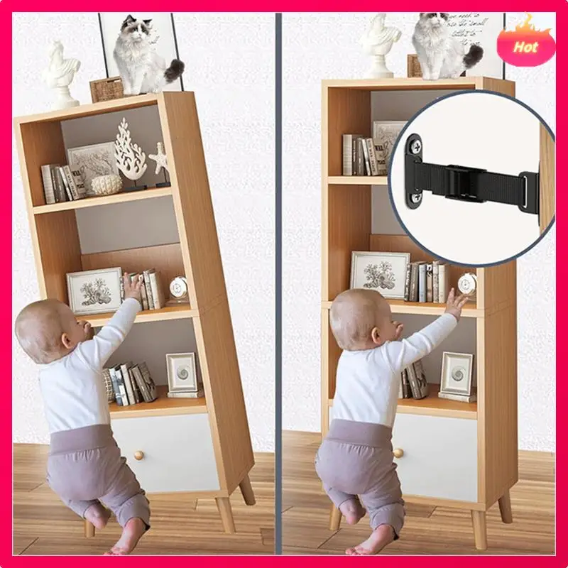 ABYP Heavy Duty Furniture Anchors(2 Sets), Anti Tip Wall Mount, Adjustable Earthquake Strap Kit