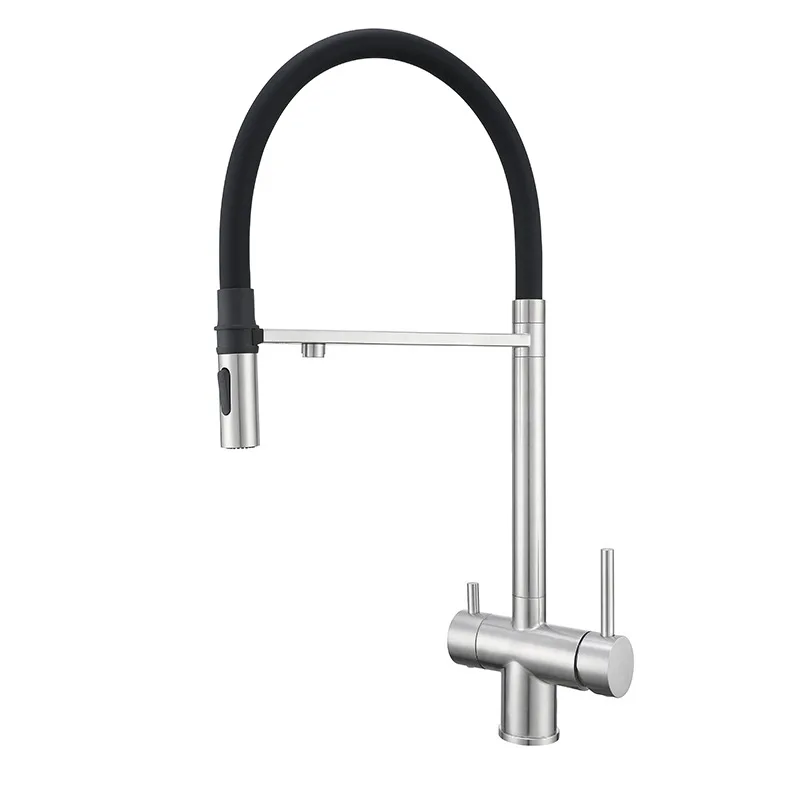 

Vegetable basin faucet 304 stainless steel brushed direct drinking water three-in-one kitchen