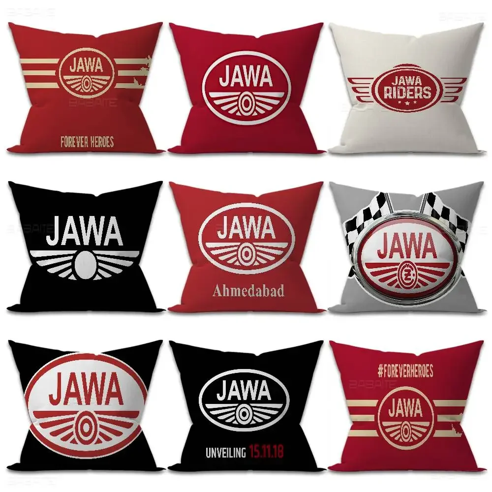 J-Jawa Motorcycle Logo Office Cushion Pillowcase Car Cushion Cover45X45CM Lumbar Pillowcase Sofa Pillowcover