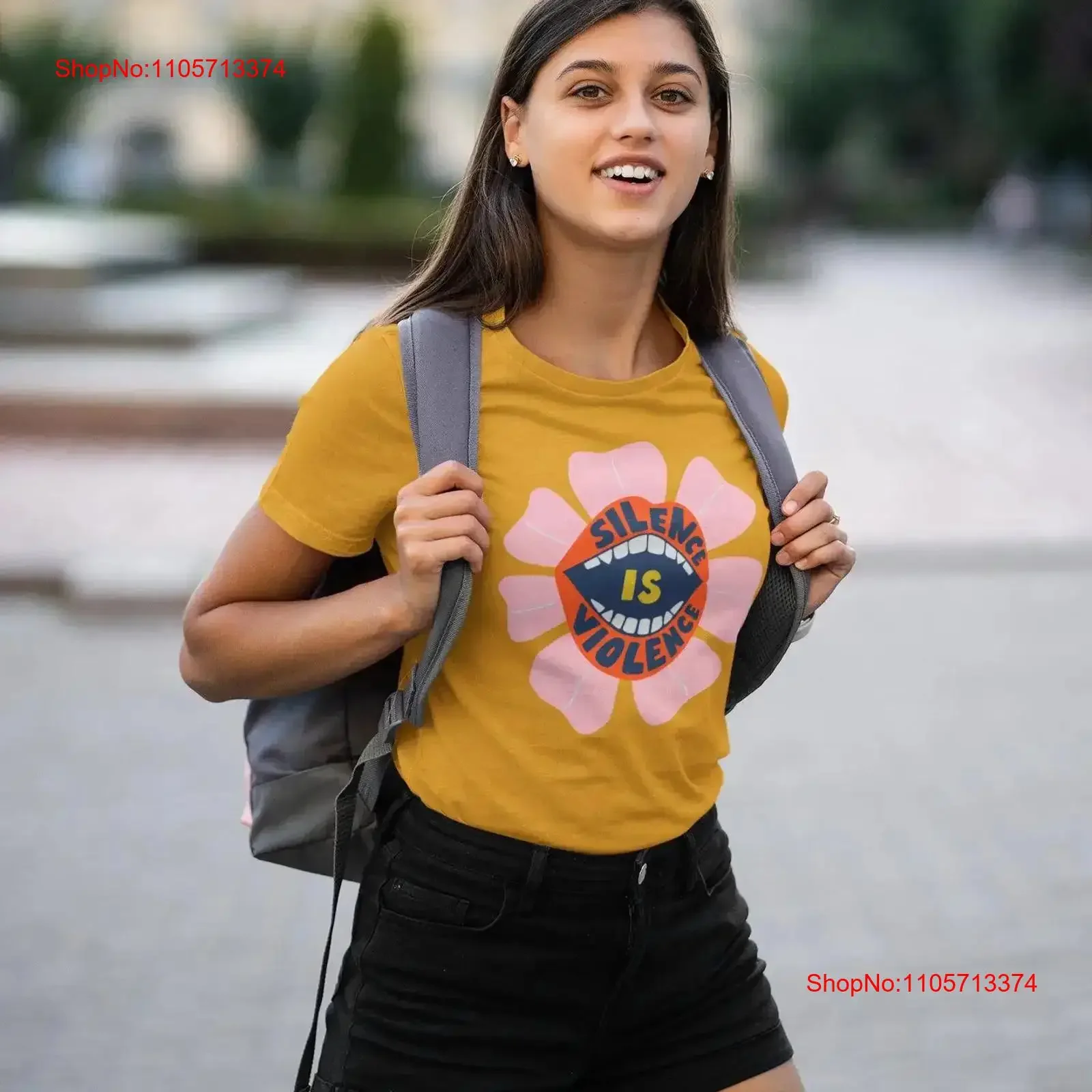 Silence is Violence T Shirt Progressive Liberal Equality ProtesT Equal Rights Flower Power Peace vintage Washed Slightly