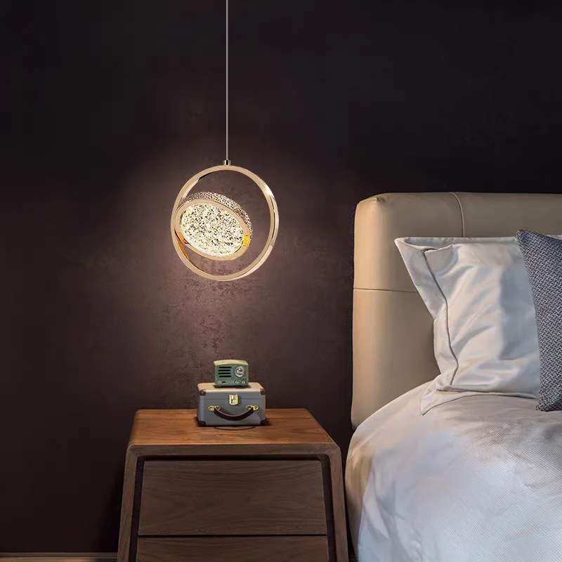 Bild 3: Luxuriöse Kunst-Pendelleuchte Hochwertige Atmosphäre-LED-Leuchten für Schlafzimmer Nachttischlampen Kreative Eingangs- und Wohnzimmerdekoration