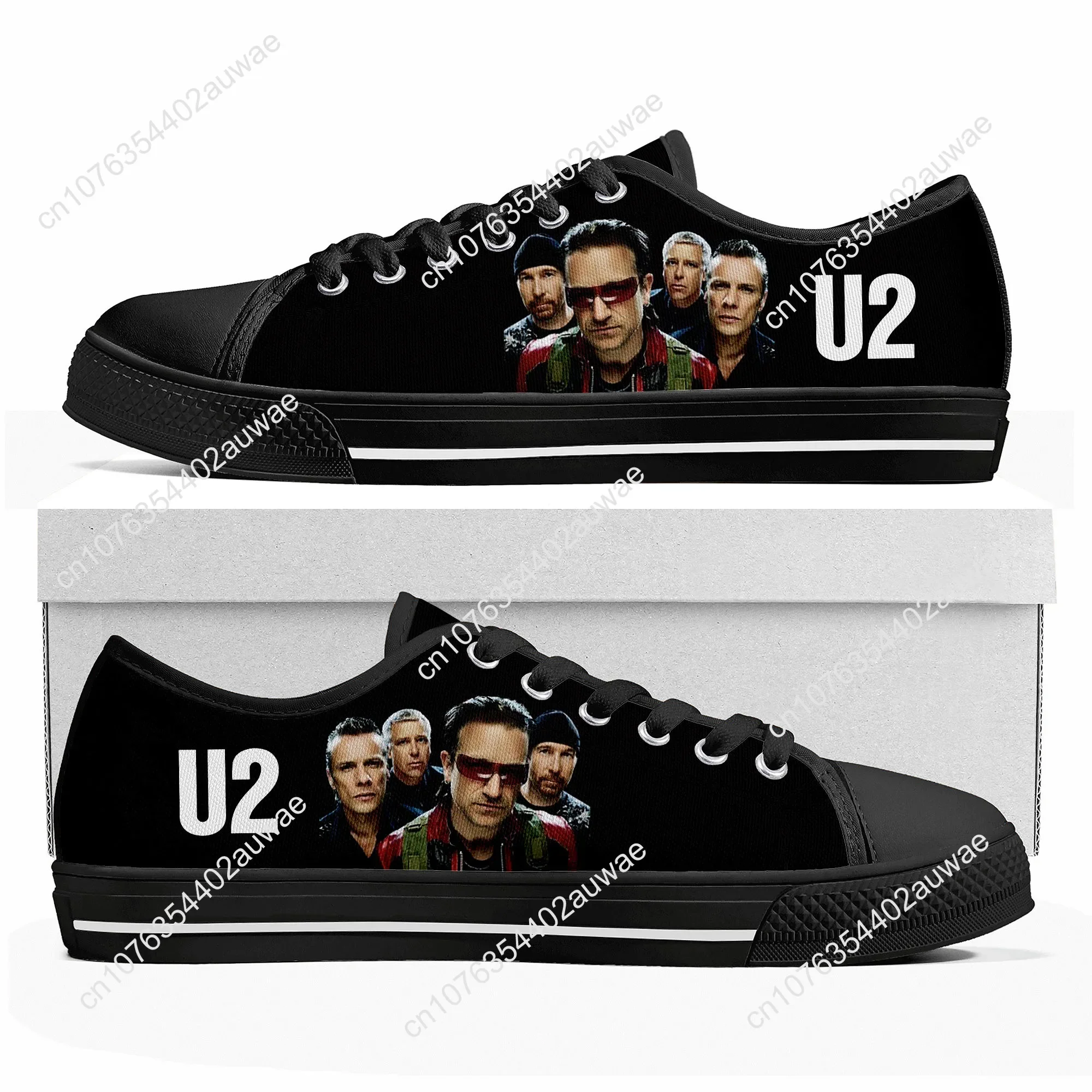 U2 Rock Band Fashion punk Low Top High Quality Sneakers Mens Women Teenager Canvas Sneaker Casual Couple Shoes Custom Shoes