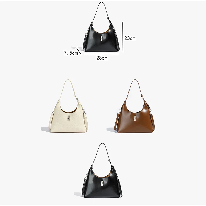 Retro Bucket Bag Simple Messenger Bag Large Capacity Luxury New Handbag Versatile Shoulder Bag Female Underarm Leather Bag