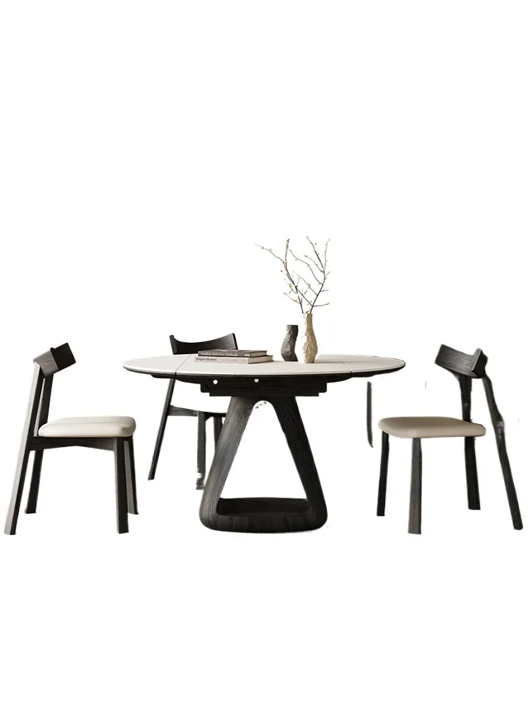 

Французский ретро-стол из массива дерева с выдвижной столешницей, в стиле лёгкой роскоши, для небольших квартир, чёрный, складной, квадратный и круглый.