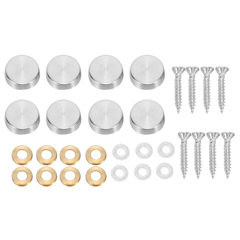 16 mm Stainless Steel Mirror Nails Screw Cap (8 Pieces)A09G