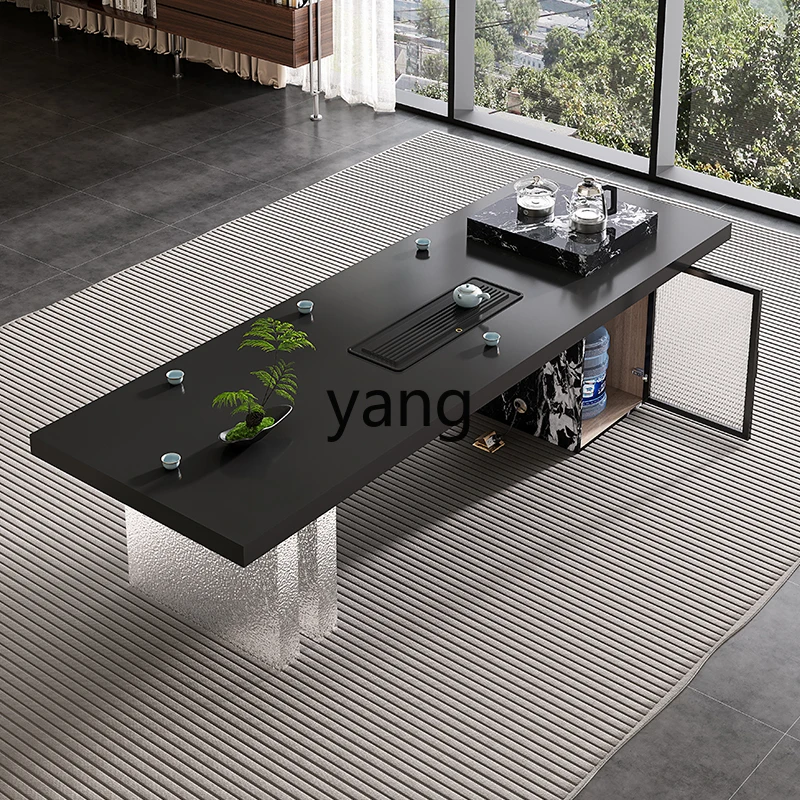 LHH  rock slab tea table and chair combination office home acrylic light luxury high-end tea table