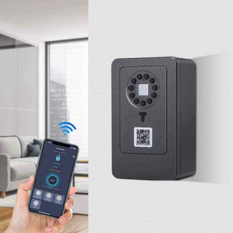 Cassetta di sicurezza con password per impronte digitali Bluetooth Cassetta di sicurezza impermeabile per porta montata a parete per la gestione OKLOK