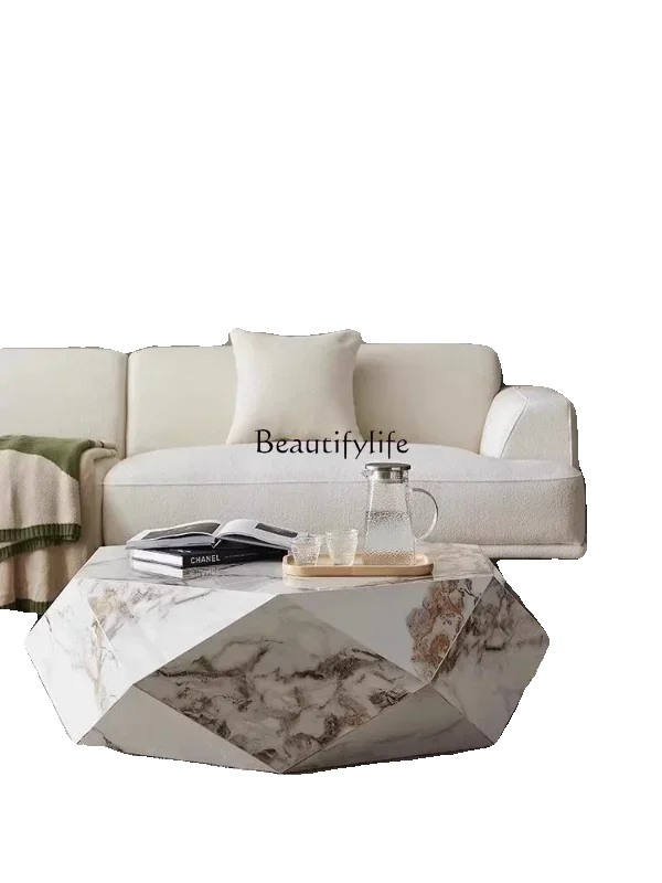

yj21 ld 38Italian minimalist rock slab coffee table small apartment living room personalized multilateral special-shaped coffee