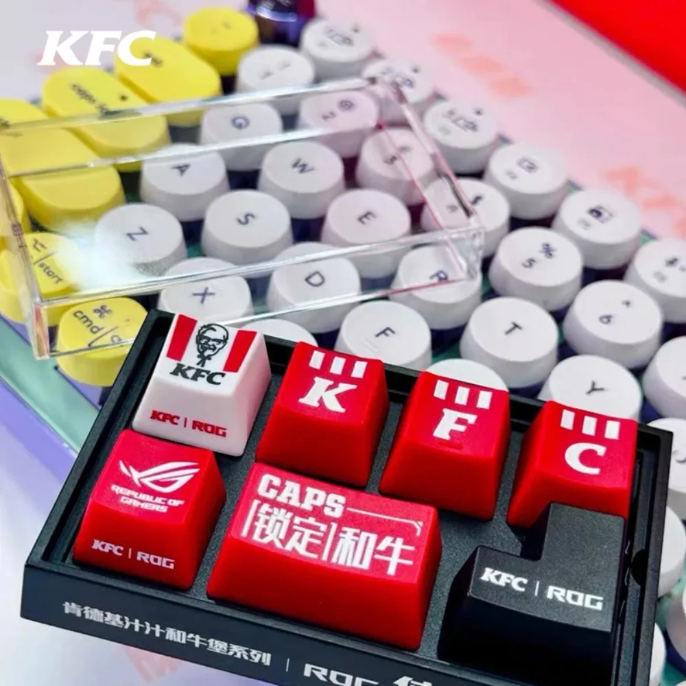 Kfc Keycap لوحة المفاتيح الميكانيكية Rog Collaboration لتقوم بها بنفسك نموذج أنيمي الكرتون الطرفية مجموعات الالعاب جمع الحلي المشجعين الهدايا
