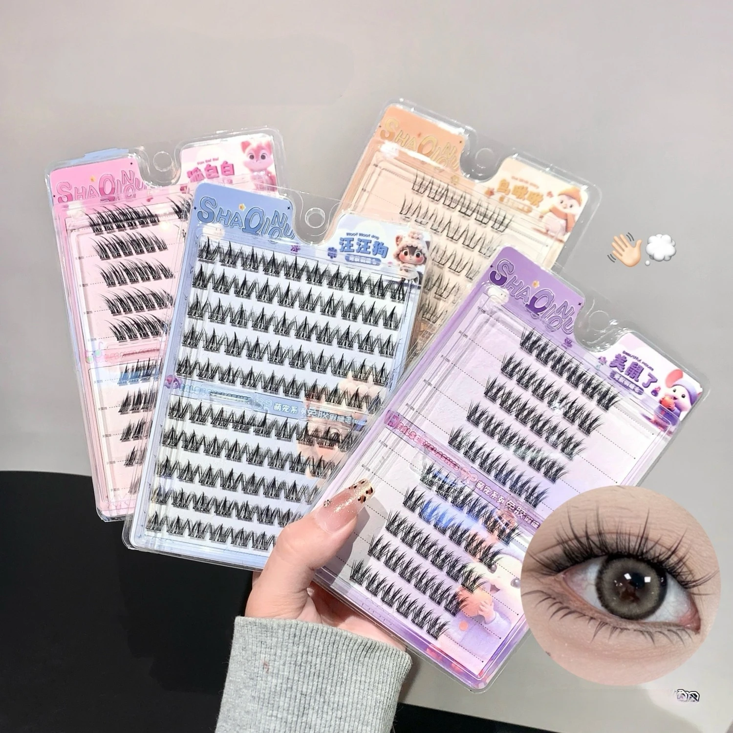 No Glue Eyelash Clusters Wispy Manga Lashes Featherlight False Eyelashes Natural Look Voluminous Fluttery