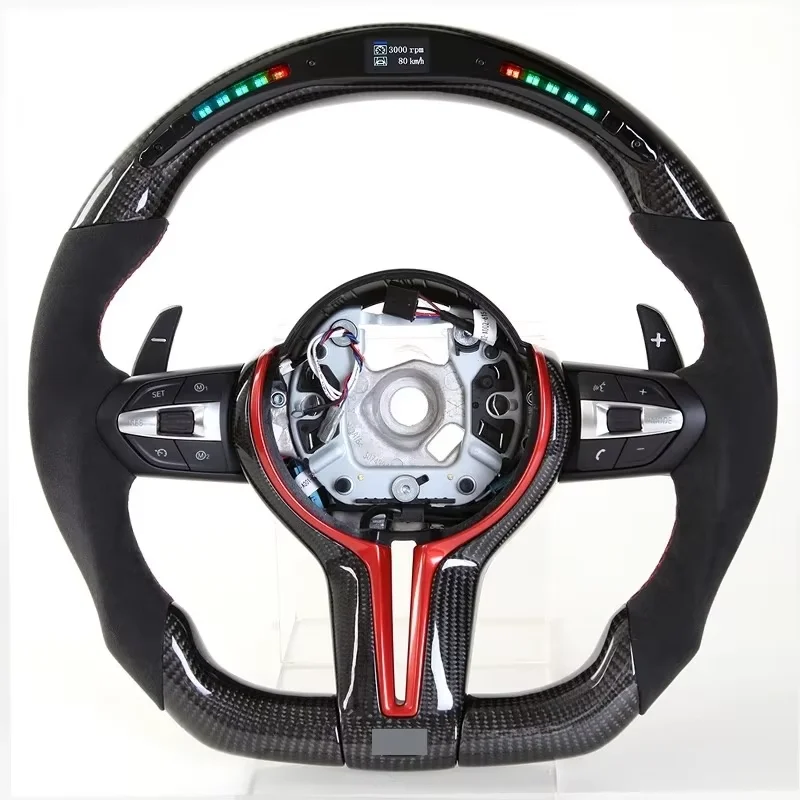 Customize Carbon Fiber Thong Steering Wheel for BMW M3 M4 M5 Full Range of Modified Car Led Steering Wheel