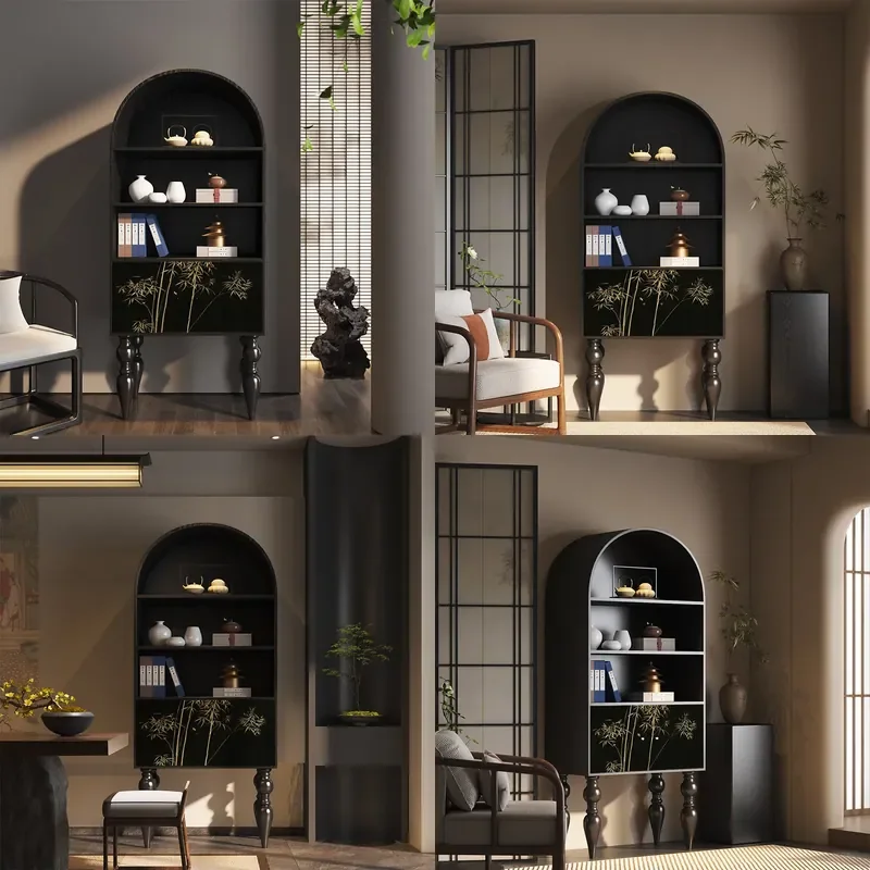 Étagère murale double usage en bois massif Wabi Sandy Wind, meuble de présentation pour salon, chambre à coucher, salle de thé, rangement