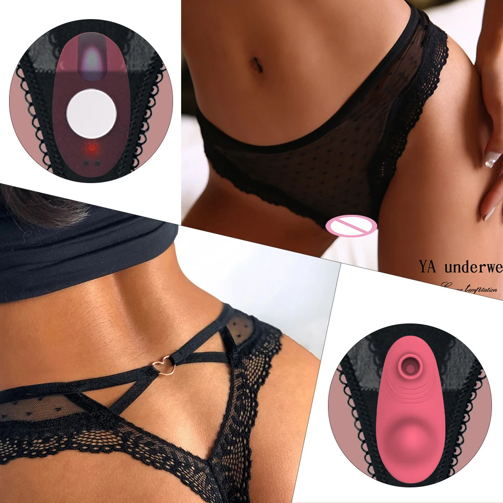 Wearable Sucking Vibrator 10 Mode Remote Control Sucker Vibrator Vagina Clitoris Stimulator Double motor Oral Sex Toys for Women