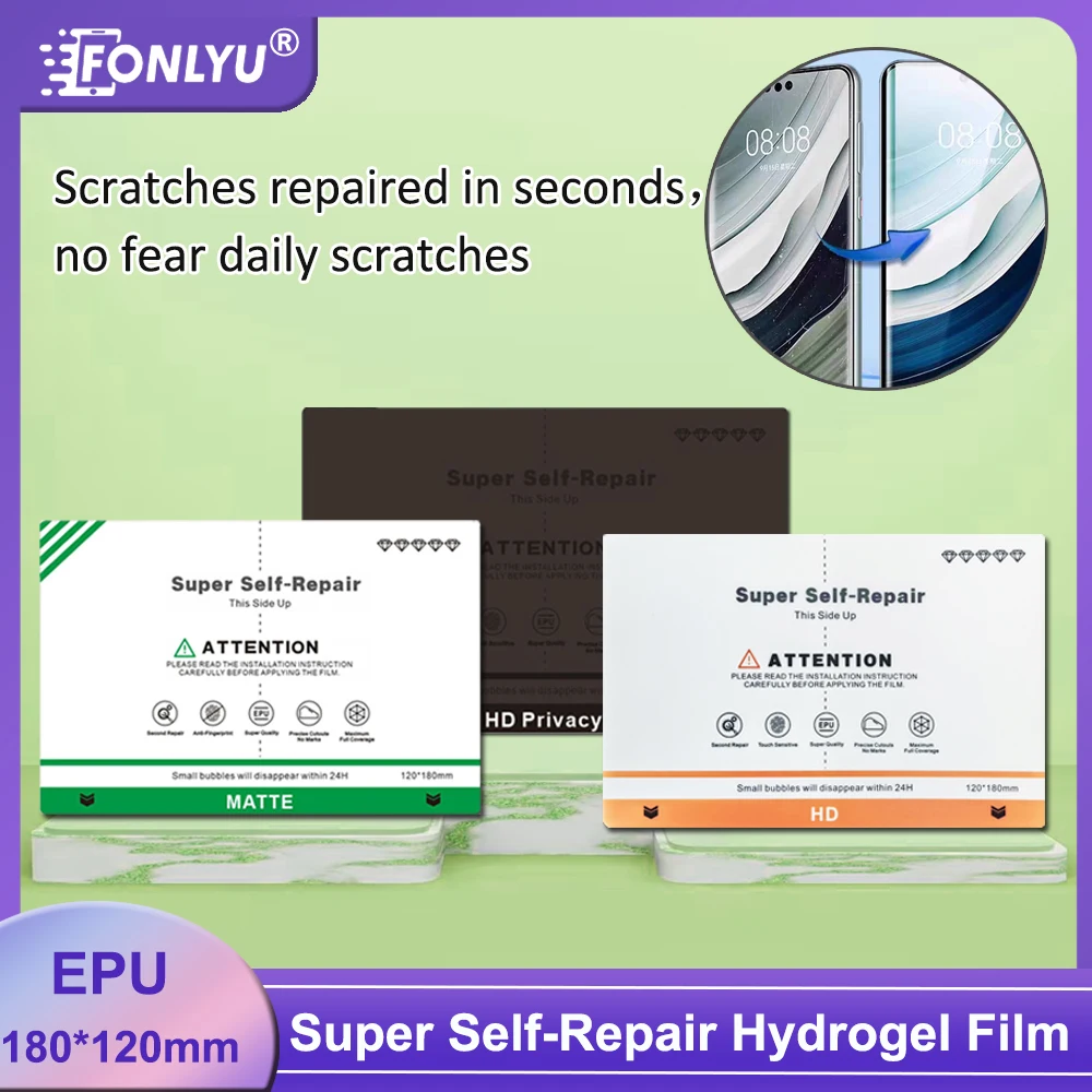 

FONLYU High-end EPU Self-Repair HD Matte Privacy Anti-Scratch Hydrogel Film Full Curved Screen Protector Blade Cutting Machine