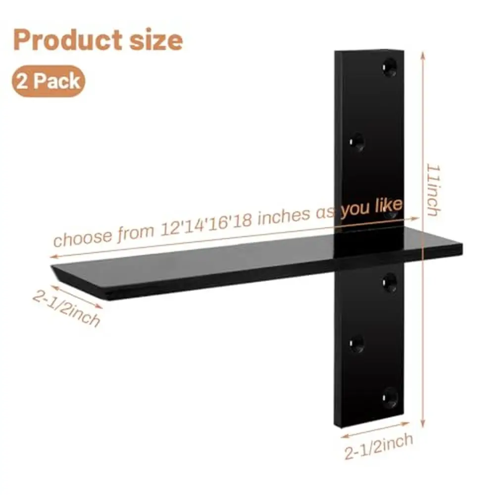 Heavy-Duty T-Shape Floating Shelf Brackets 16