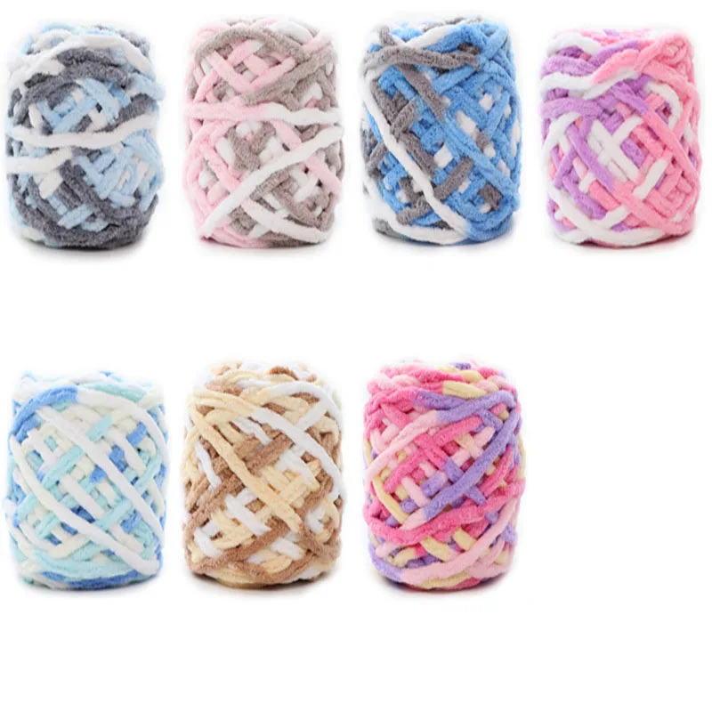 Ice Stripe Single Strand Crochet Knitted Thick Wool Scarf Thread Hat Cushion Doll Slippers Wool Thread Ball