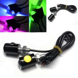 1Pairs Motorcycle Hawkeye Lights Eagle Eye Bright LED License Plate Bolt Screw Tail Rear Light Brake Fog Lamp