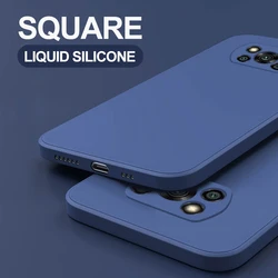 For Poco X3 Pro Pocox3 Case Square Liquid Silicone Soft Camera Protection Cover For Xiaomi Poco X3 X 3 Pro Nfc Pocox3 Pro Nfc