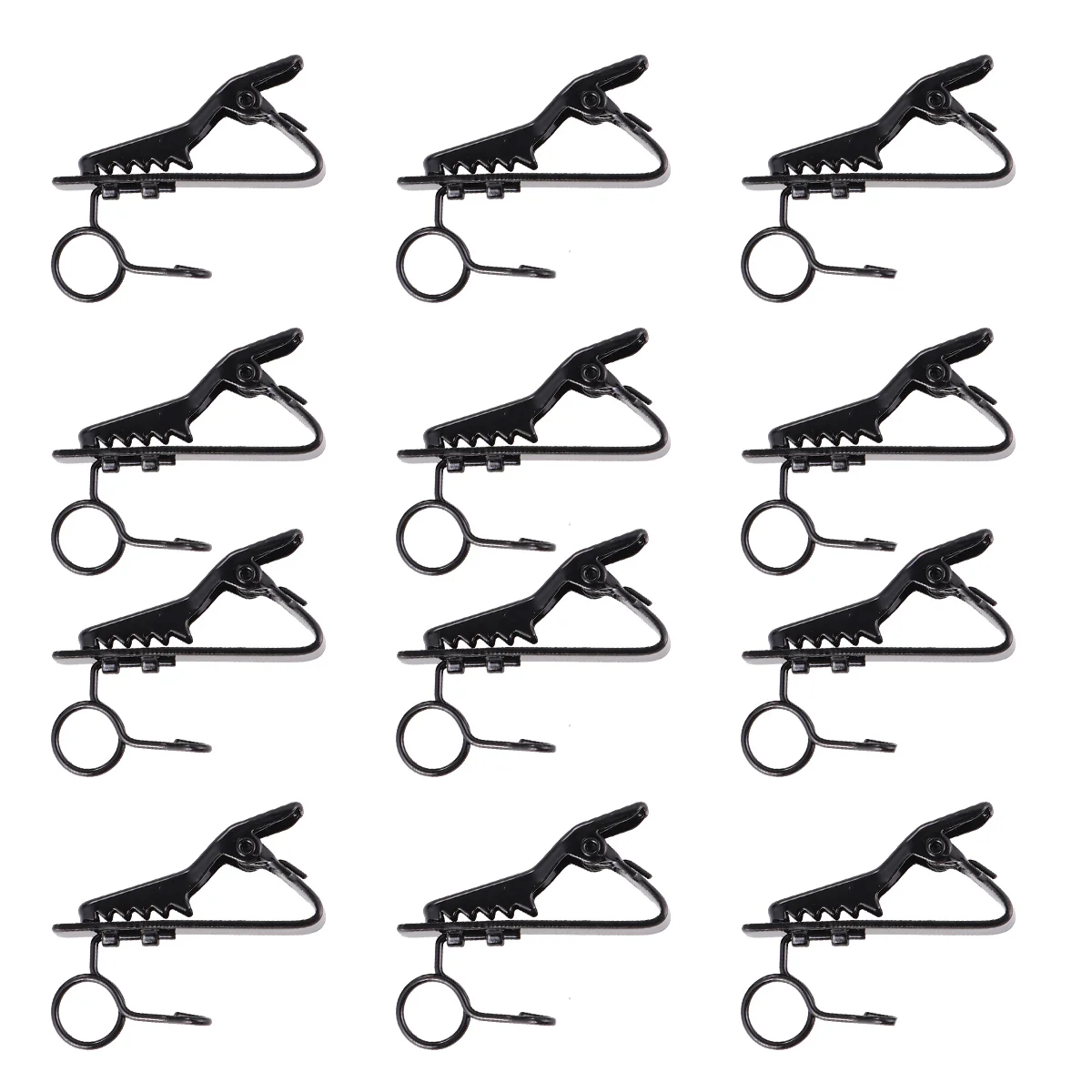 

12Pcs Microphone Lapel Tie Clip Universal Mini Lapel Lavalier Microphone Mic Clip Iron Clip Black Microphone Clip