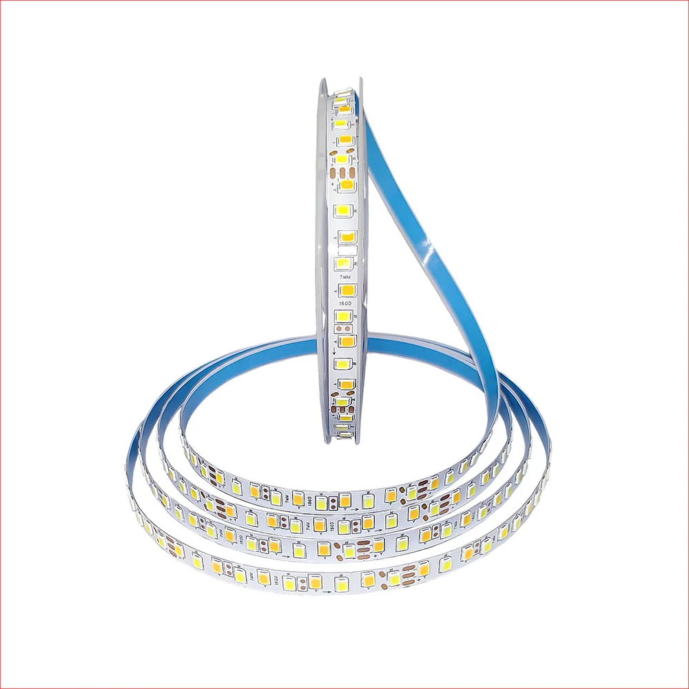 (3 solder joints) 5meters 2835-7mm-160D Three Colors Constant Current LED Strip 5B8C×2 16W×2/Meter SANAN Chip With 3000K+6500K