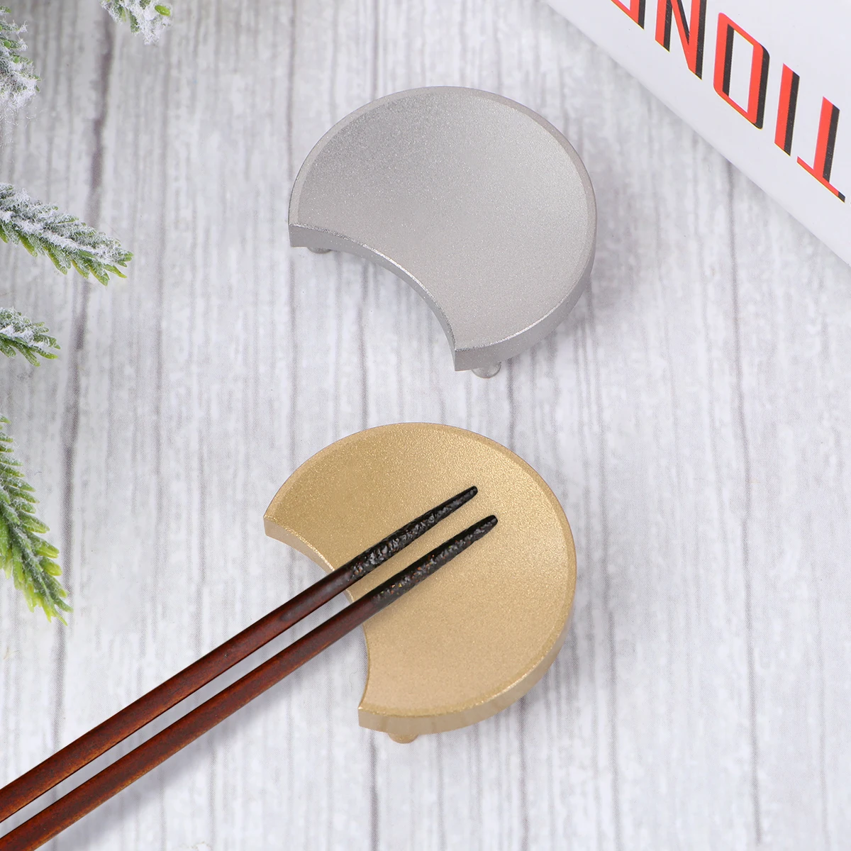 

2PCS Stainless Steel Chopsticks Holder Rack Rest Gloss Finish H Polished Tableware Dinning Decor Kitchen Bar Utensils