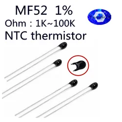 10pcs 7 1K 2K 3K 4.7K 5K 10K 20K 47K 50K 100K 1% 3950B 1/2/3/4 NTC Thermistor Thermal Resistor MF52 NTC-MF52AT /K Ohm R