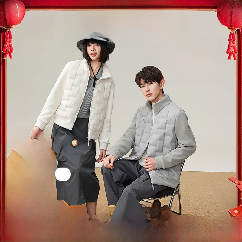 

Snow Flng Goose down Jaet for Men And Women Fce Patchwork Lightweight Regular Fit Ci Casual Outdoor Sportswear