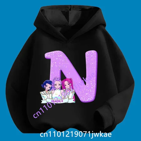 

Boys Girls Clothes Cartoon Sweatshirt Kids Clothing Gift KPop Demon Hunters 26 Letter Hoodie for Children Birthday Figure Top