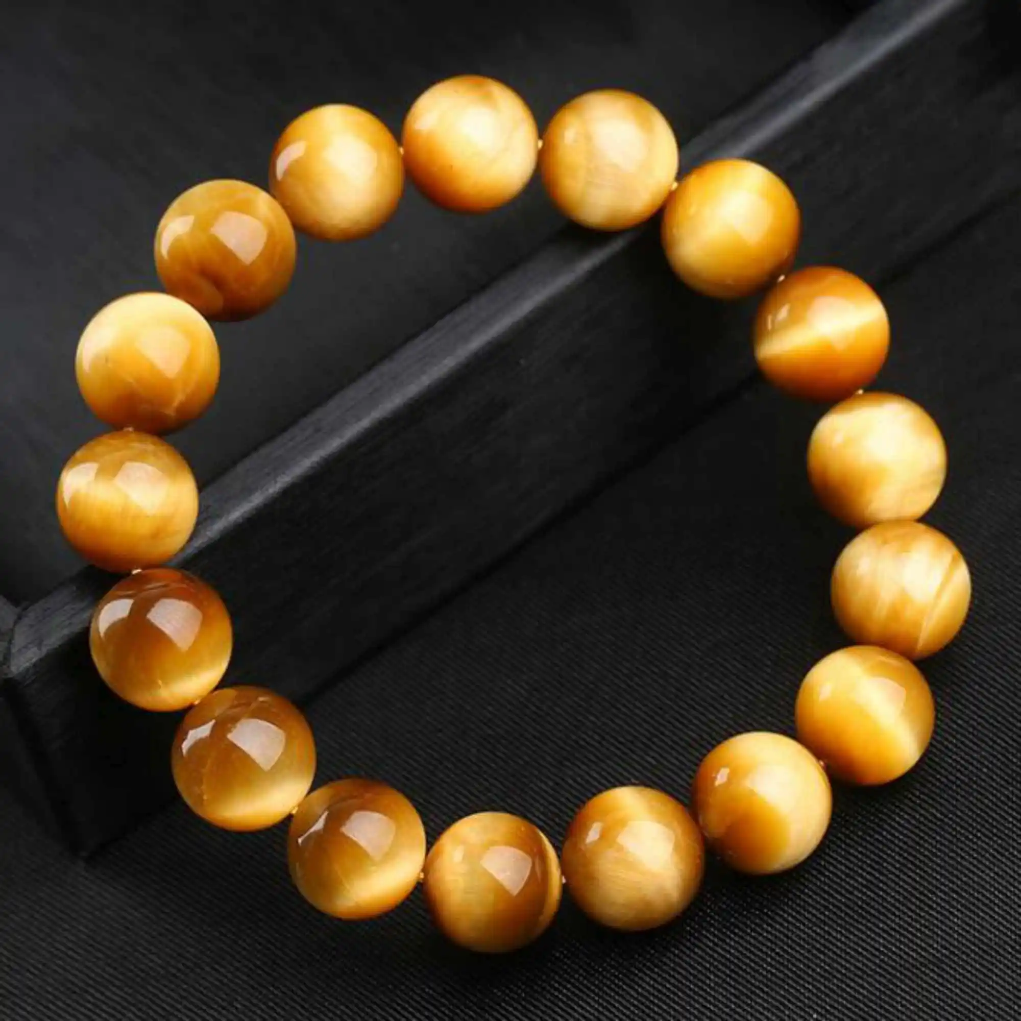 Natural Gemstone Tigers Eye Stone Beads Woman Man jewelry Bracelet Bohemian Chain Men Teens Eco-Friendly Prayer