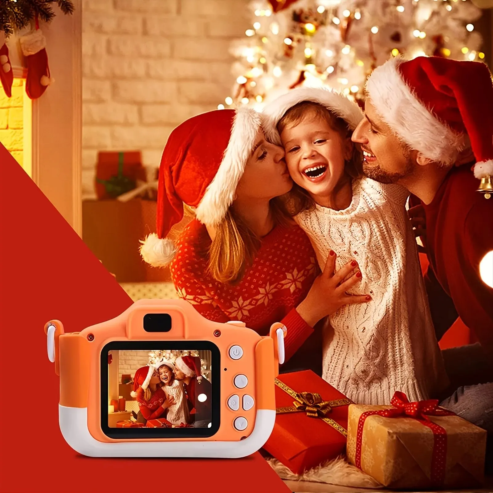 40MP HD Dual Lens Digital Kids Orange Fox Camera, Little Selfie Cameras Toys, Christmas Birthday Gifts For 6-12 Years Boys Girls