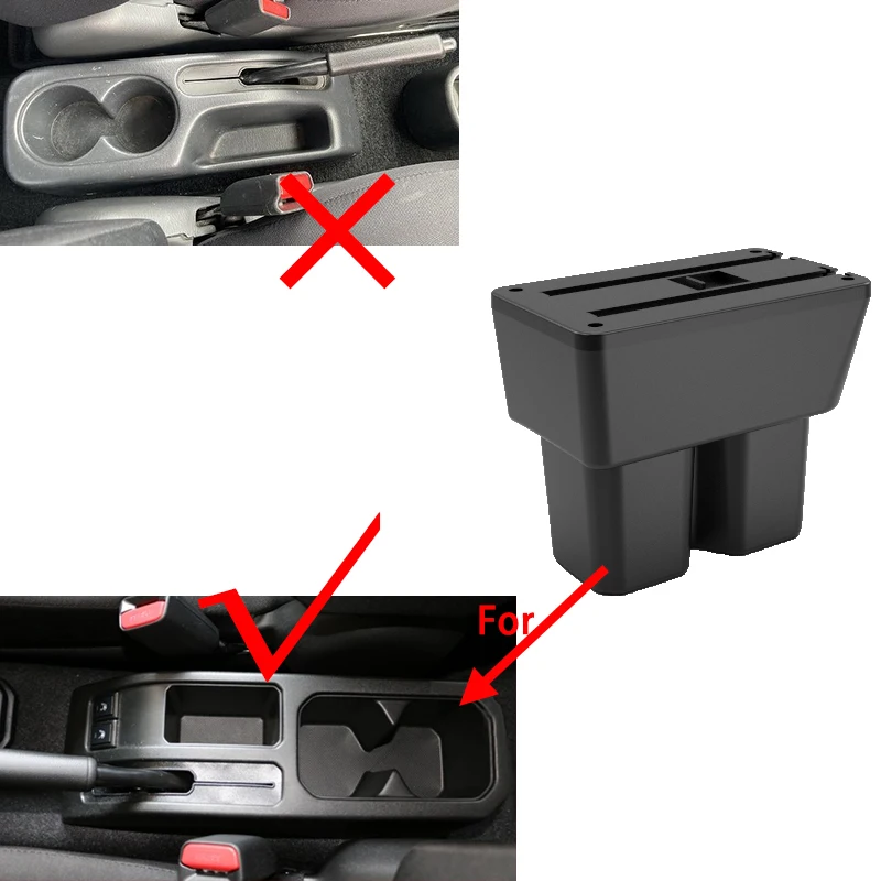 For Suzuki Jimny JB74 Car Armrest box 2018~2024 Retrofit parts Storage box with cup holder and USB Interior Car accessories