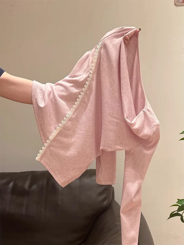 تي شيرت نسائي طويل الأكمام من Sweet Ele، قميص أساسي وردي جميل يُبرز الرشاقة، مناسب للعمل، نسخة كورية أنيقة وملائمة للجسم وقابلة للتنفس