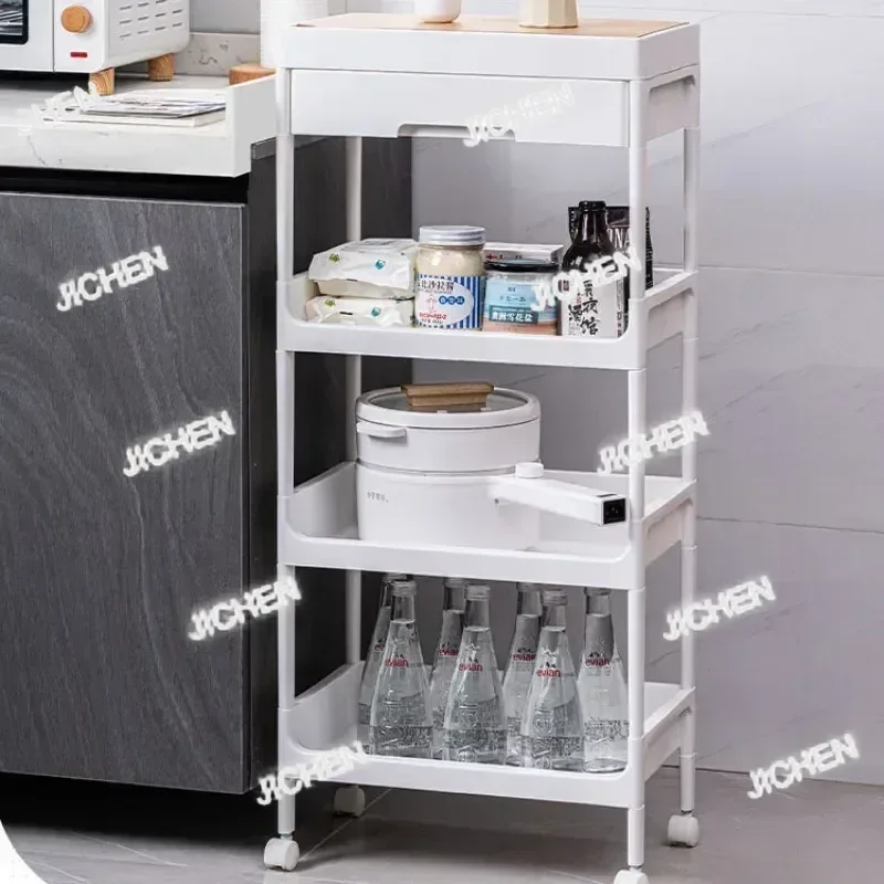 

JC Небольшая стойка для хранения тележек, напольная кухня, ванная комната, мобильные закуски, ванная комната, многослойная спальня, прикроватная стойка для хранения