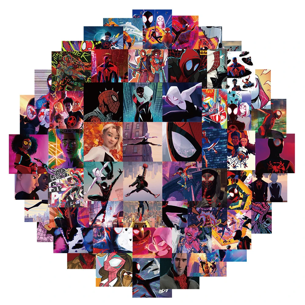 10/30/62pcs Disney Marvel Spiderman Across the Spider-Verse Stickers for Kids Toys Waterproof Cool Cartoon Anime Sticker Decals