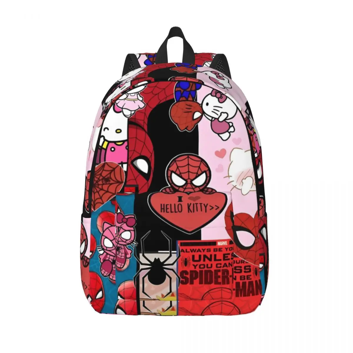 

Человек-паук, я люблю Hello Kitty, мультфильм для подростков, школьные сумки для книг, рюкзак, подарок для колледжа средней школы