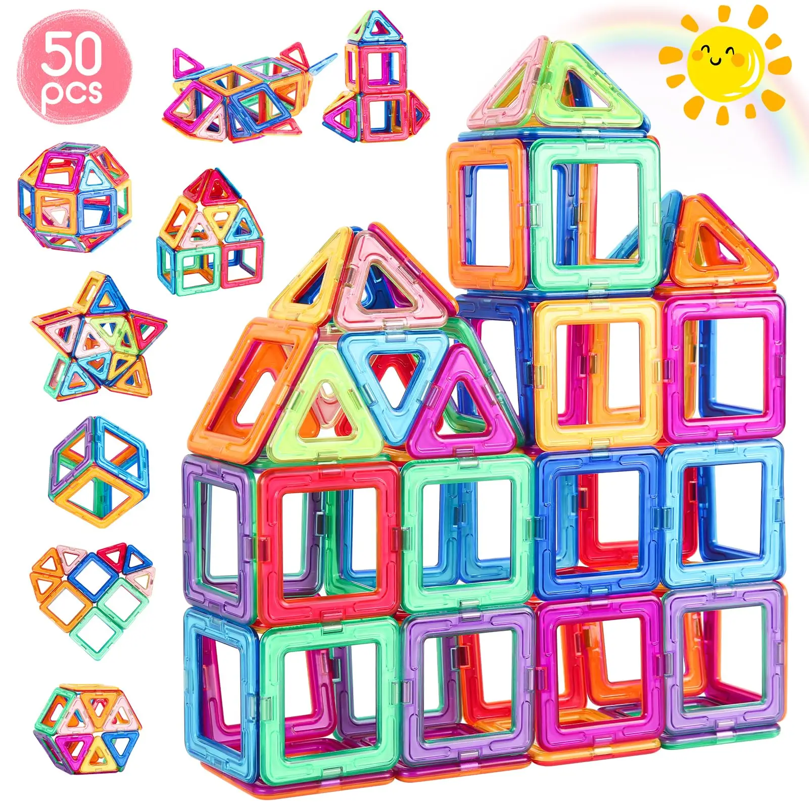 

50/82Pcs Kids Magnetic Building Blocks Mini Size Magnet Toys for Boys Construction Set Toy for Children Girls DIY Magnet Toys