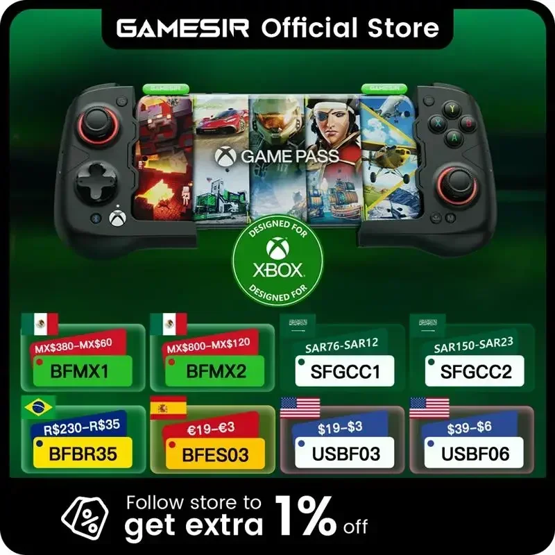 

Top! GameSir X4 Aileron Bluetooth Mobile Phone Gamepad Xbox Authorization Gaming Controller with Hall Effect, Portable joycon