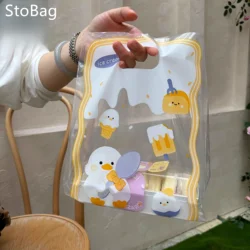 StoBag Transparent Cartoon Hote Plastic Bag Baking Desserts Wrapping Storage Decor Suppily Christmas New Year Gifts Jewelry Bags