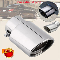 Universal Car Rear Round Exhaust Pipe Tail Muffler Tip Chrome Stainless Steel Automobile Muffler Tip Replacement Car Accessories