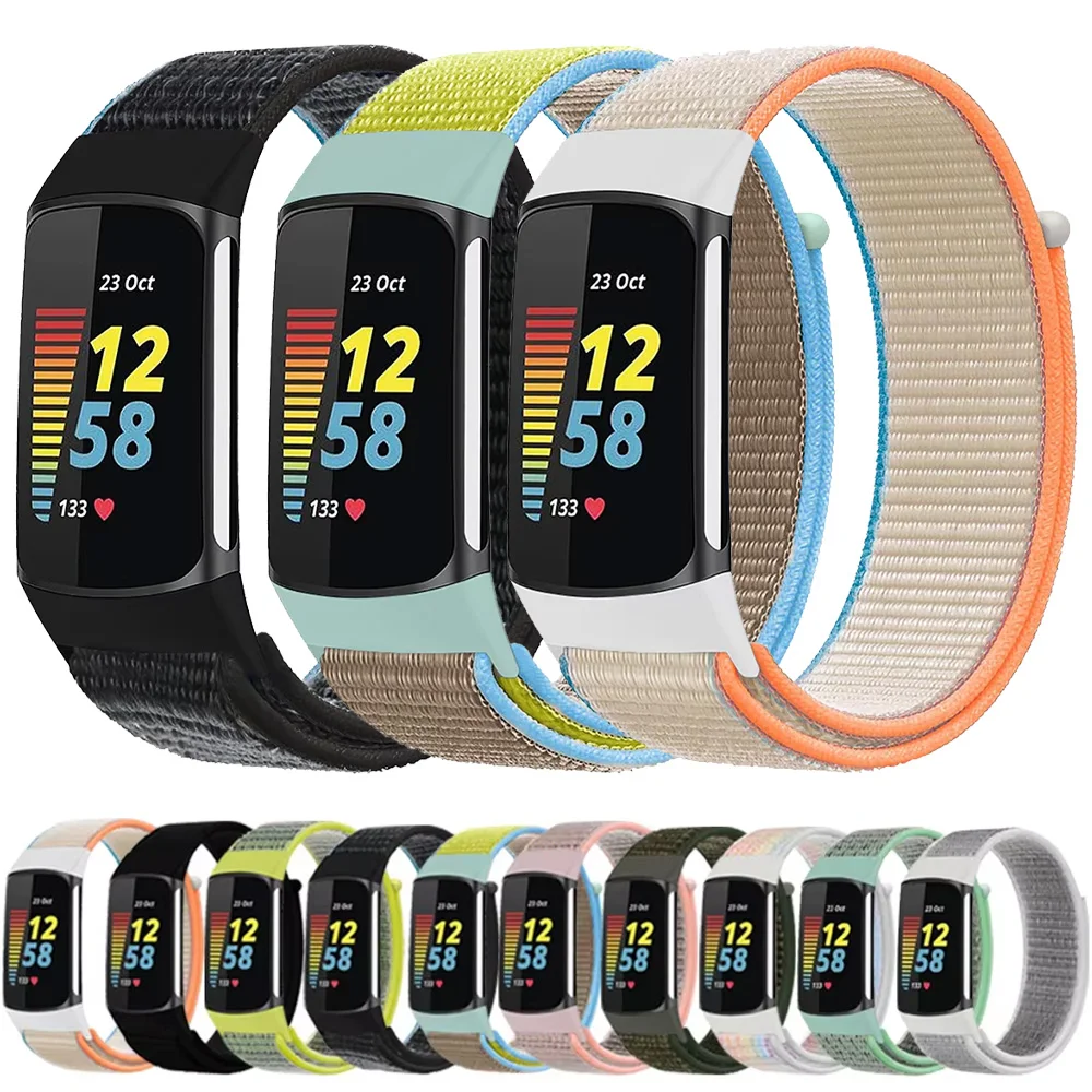 Nylon Braided Loop Strap For Fitbit Charge 6/5 SmartWatch Accessories Correa Bracelet Wristband For Fitbit Charge 6/5 Watchband