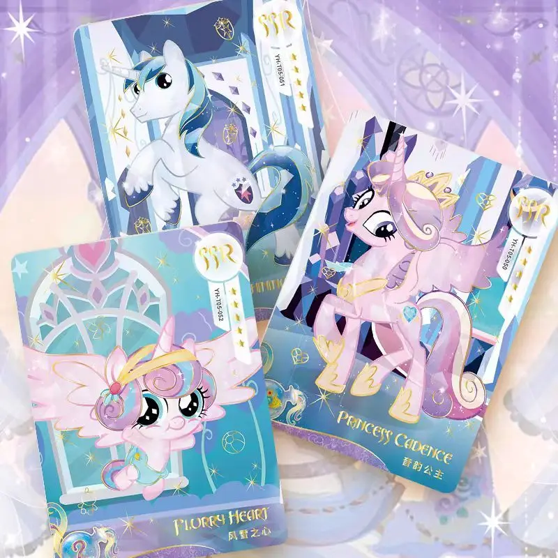 Novo meu pequeno pônei crepúsculo brilho fluttershy anime dos desenhos animados cartão periférico caixa cega de alto valor meninas conjunto cartão presentes do feriado