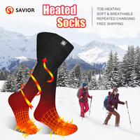 SAVIOR Heated Winter Thermal Heated Socks For Adult Wind Waterproof Rechargeable Battery Warm Motorbike Riding Heating Thermal