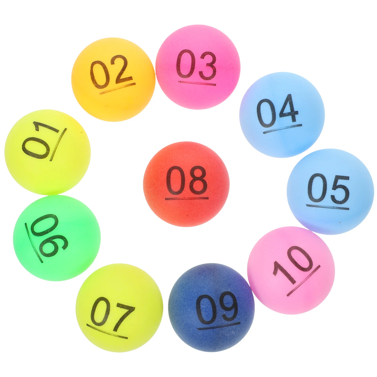 10 Pcs Color Number Ball Lottery Box Selection Party Draw Table Tennis Balls Numbered Plastic Entertainment Portable
